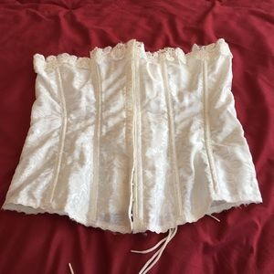 White Lace up Bustier